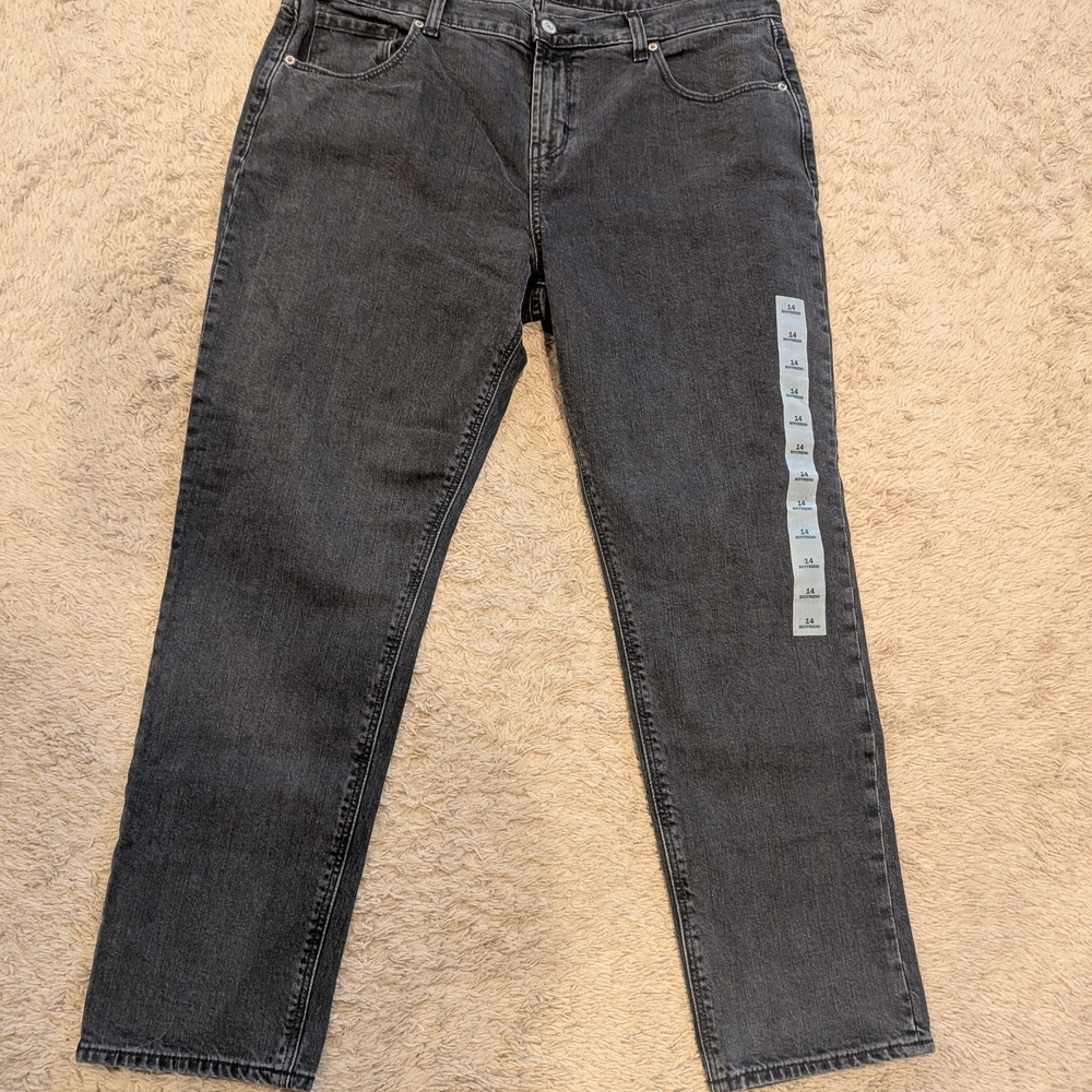 Old Navy Gray Boyfriend Jeans with Casual Faded Look
